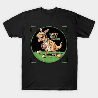 Happy Eastrawr T Rex Easter Bunny Dinosaur Eggs Boys Kids T-Shirt